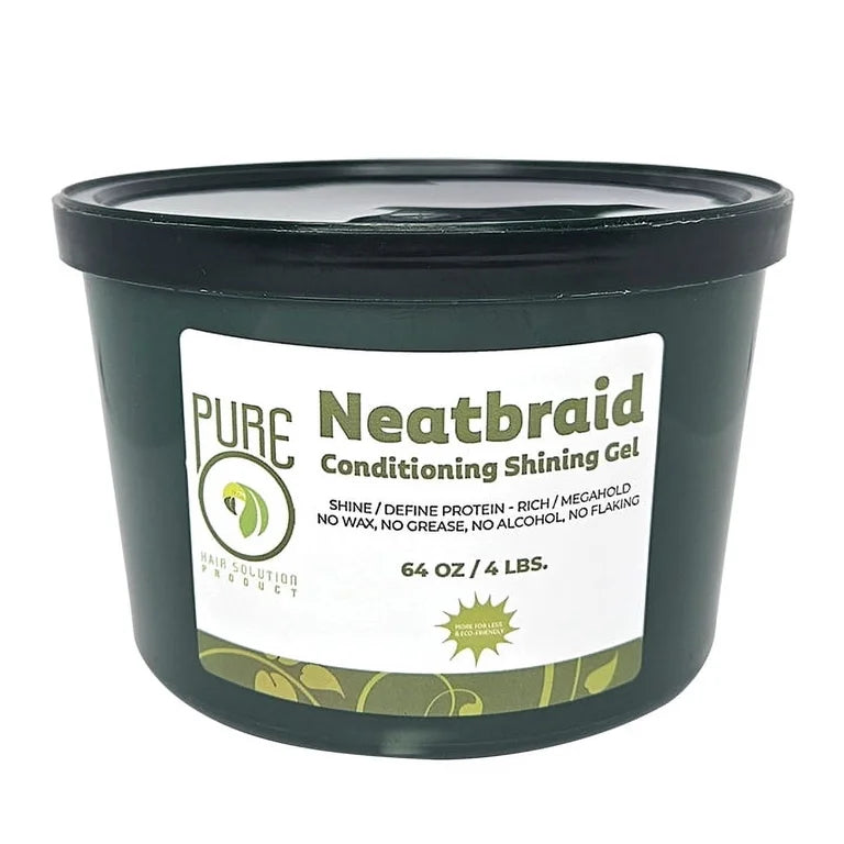 PureO Natural Neatbraid Conditioning Shining Gel (64 oz / 4 lbs Bucket)