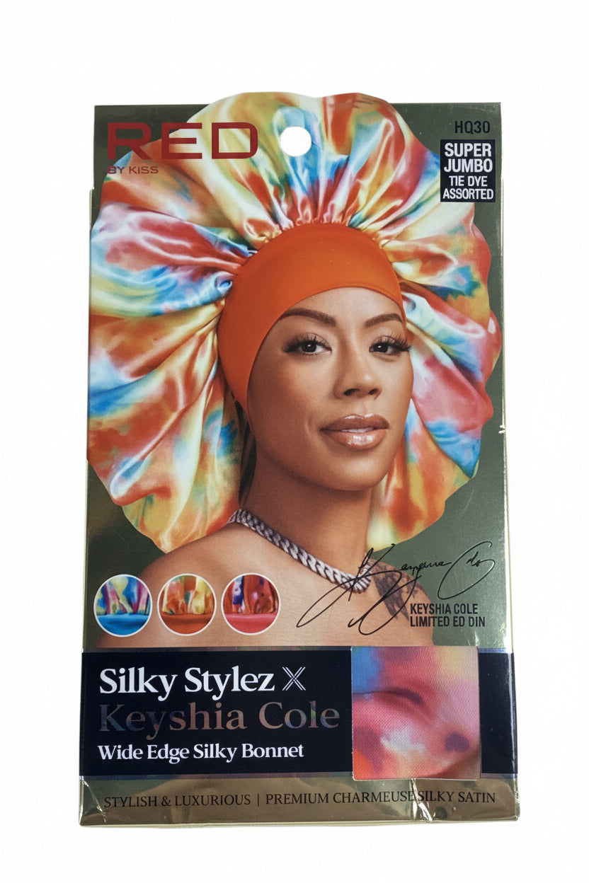 Red by Kiss Silky Stylez x Keyshia Cole Wide Edge Silky Bonnet | Super Jumbo Size