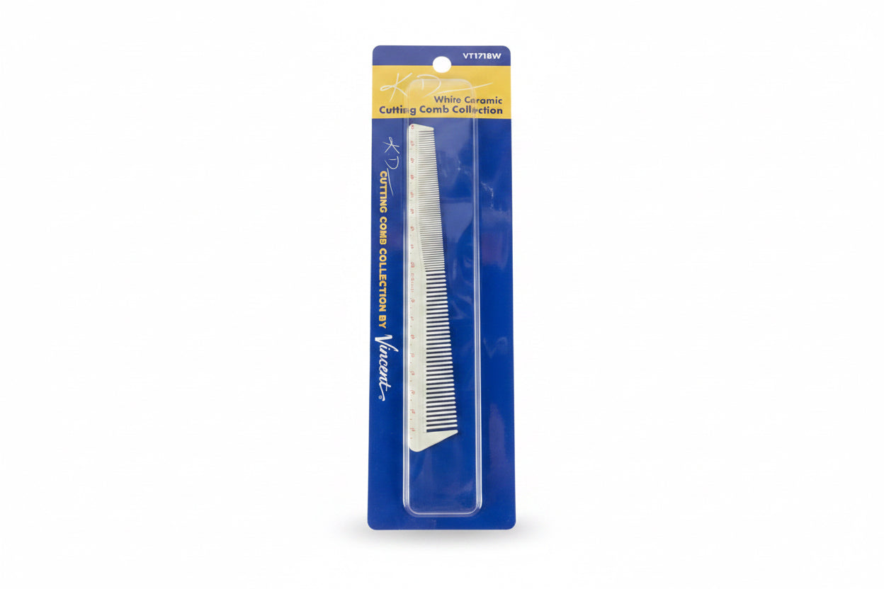Vincent KD Ceramic White Tapering Comb