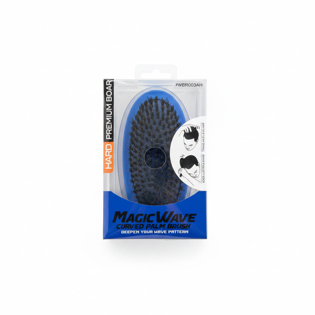 Black Ice Magic Wave Curved Palm Brush (Hard)