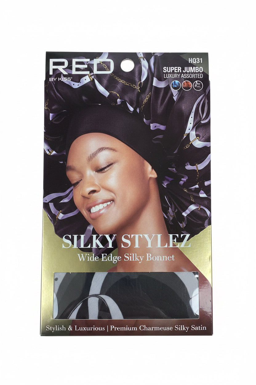 Red by Kiss Silky Stylez x Keyshia Cole Wide Edge Silky Bonnet | Super Jumbo Size