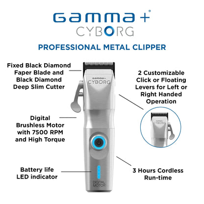 Gamma+ Cyborg Cordless Metal Clipper