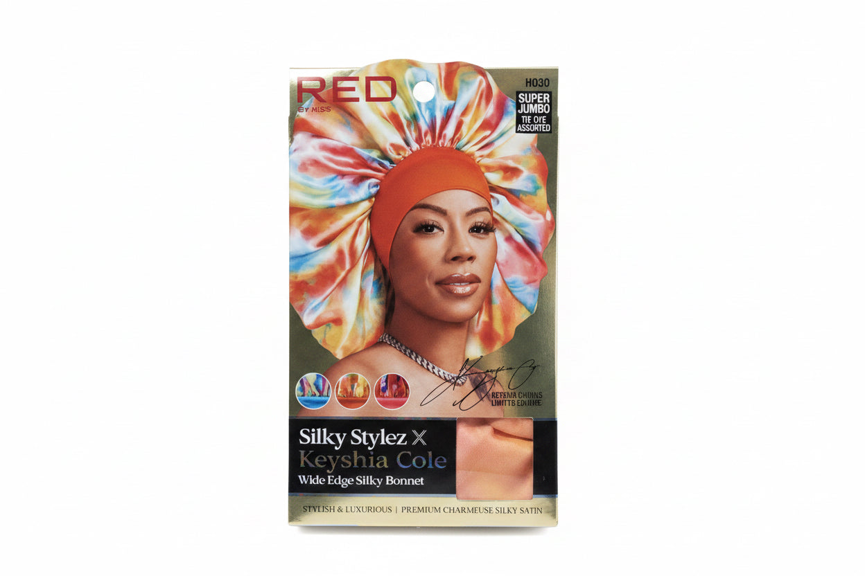 Red by Kiss Silky Stylez x Keyshia Cole Wide Edge Silky Bonnet | Super Jumbo Size