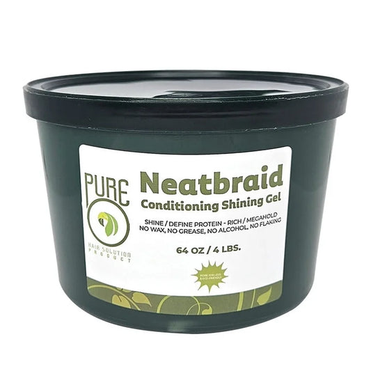 PureO Natural Neatbraid Conditioning Shining Gel - 64 oz / 4 lbs Bucket