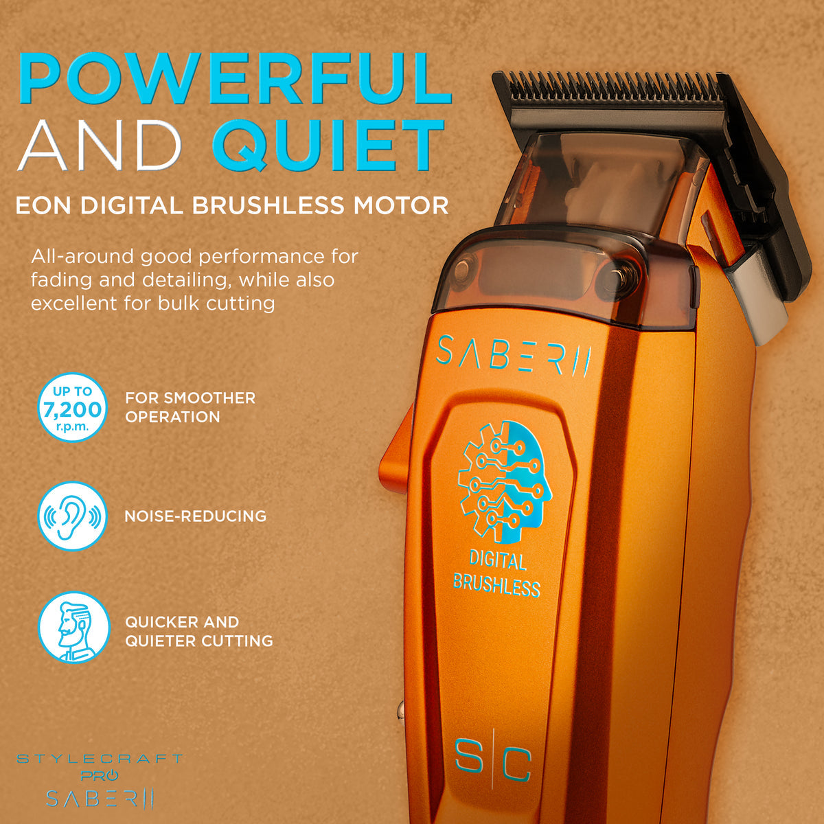 StyleCraft Saber II Cordless Digital Brushless Motor Clipper