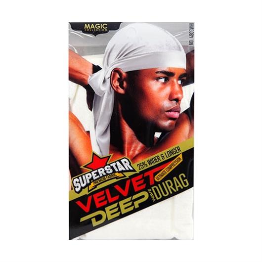 Magic Velvet Deep Wave Durag (White)